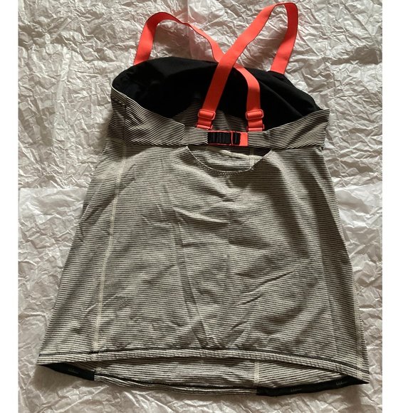 Lululemon Run: Catch Me Tank Tonka Stripe Cashew / Black Add (Rare) 2012 - Picture 2 of 8